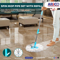 Spin Mop Pipe Set with Refill with Pure S.S Rod (ARM 46)