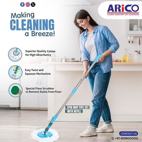 Eco Spin Mop Pipe Set with Refill (ARM 47)